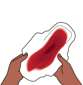 Bloody feminine pad