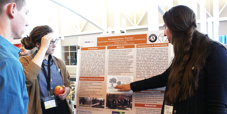 Hiram College students present Permaculture Corner poster