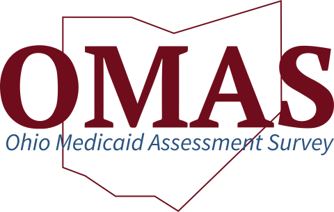 OMAS (Ohio Medicaid Assessment Survey) logo  with state outline in the background.