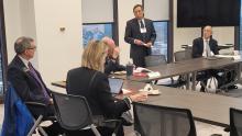 Dr. Liu, the new director of the Ohio Colleges of Medicine Government Resource Center, addressed the state's seven medical school Deans during their monthly meeting.