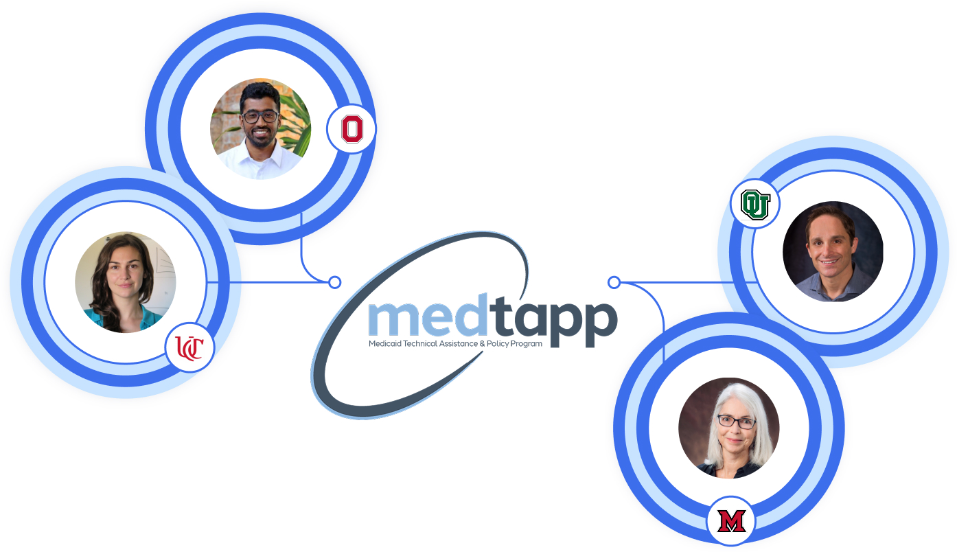 Image of medtapp experts surrounding the medtapp logo 