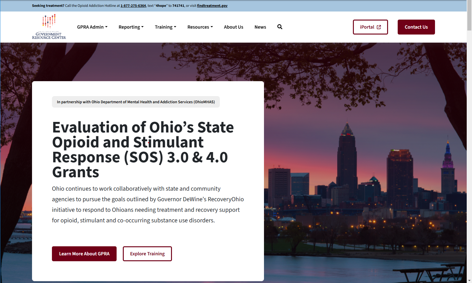 Home page of the new OhioSOSEvaluation.org website