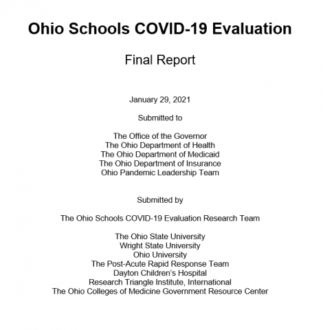 Ohio Schools COVID-19 Evaluation (OSCE) Report